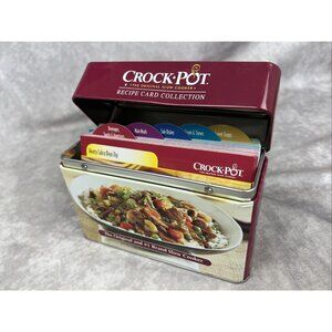 Crock Pot Recipe Card Collection In Tin 76 Recipes Dividers Unused